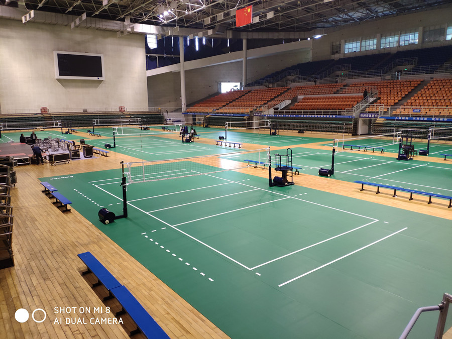 某体育馆羽毛球训练中心5.0mm水晶沙PVC地胶